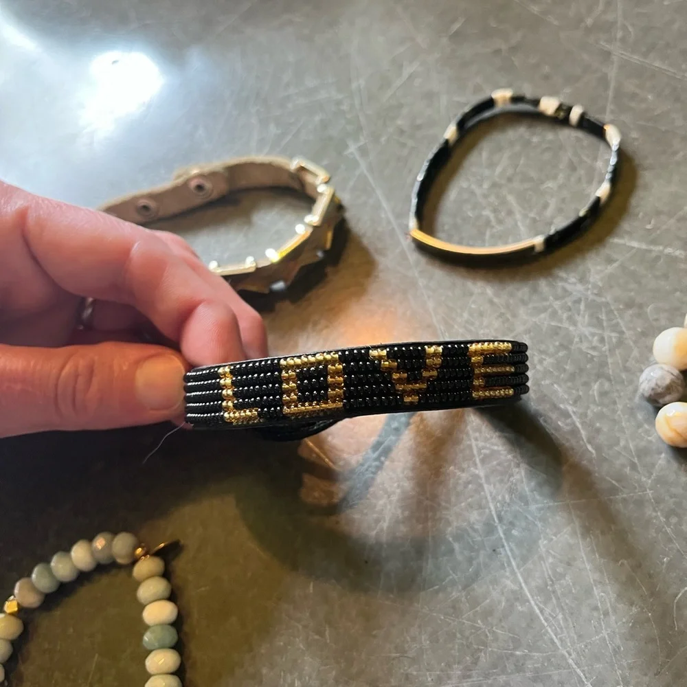 Women’s bundle of ten bracelets. Quartz, stone, beads, multicolored - Picture 9 of 10